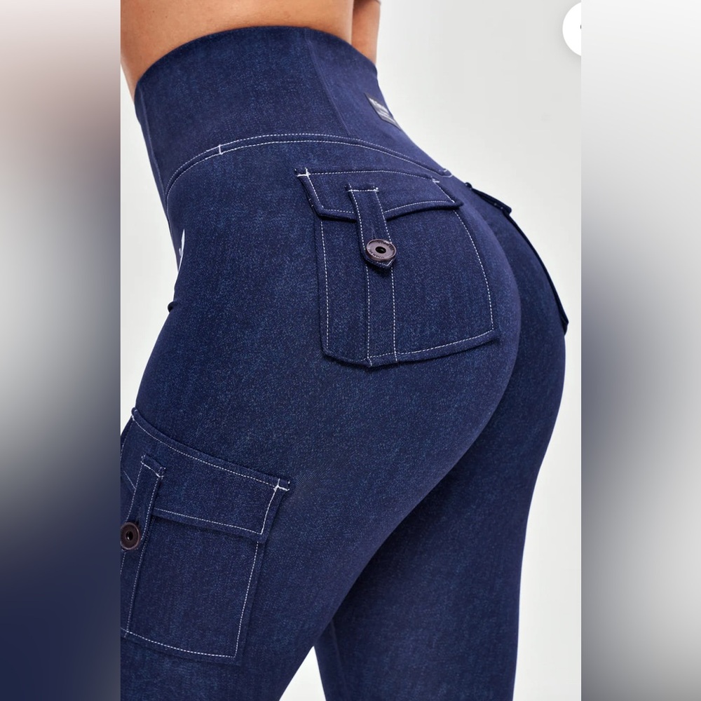 High-Waisted Navy Blue Women's Pants